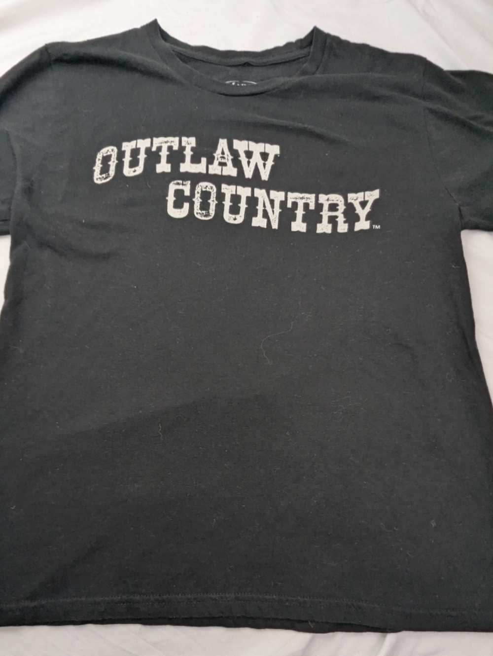 Outlaw Country Jim Marshall Black Graphic Tee with White Print Medium